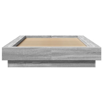 Cadru de pat, gri sonoma, 75x190 cm, lemn prelucrat - Img 4