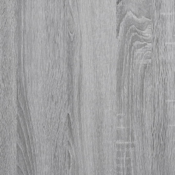 Cadru de pat, gri sonoma, 90x200 cm, lemn prelucrat - Img 7