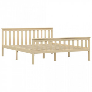 Cadru de pat, lemn deschis, 160 x 200 cm, lemn masiv de pin - Img 2