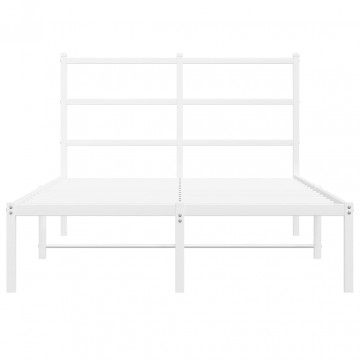 Cadru de pat metalic cu tăblie, alb, 120x190 cm - Img 8