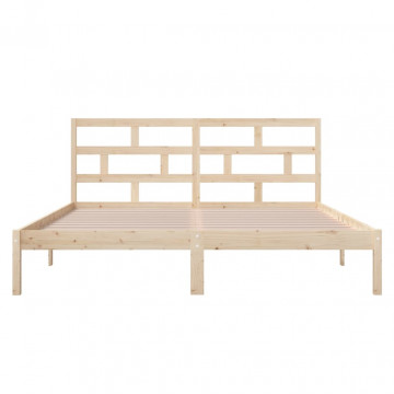 Cadru de pat mic dublu 4FT, 120x190 cm, lemn masiv - Img 4