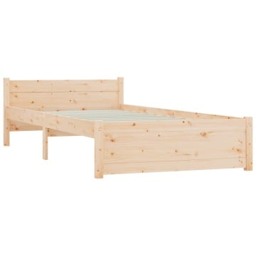 Cadru de pat mic single, 75x190 cm, lemn masiv - Img 4