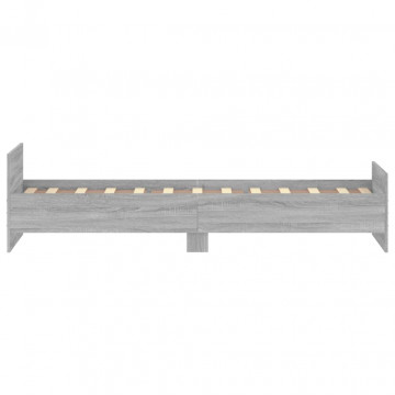Cadru de pat mic single sonoma gri 75x190 cm lemn prelucrat - Img 8