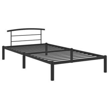 Cadru de pat, negru, 100 x 200 cm, metal - Img 2