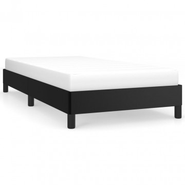 Cadru de pat, negru, 100x200 cm, piele ecologică - Img 2