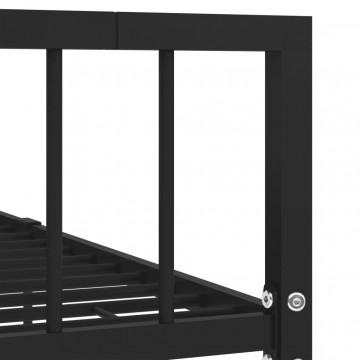 Cadru de pat, negru, 120 x 200 cm, metal - Img 6