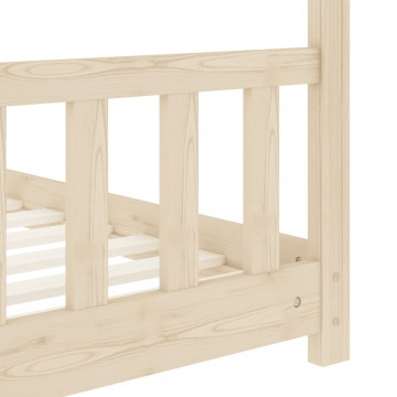Cadru de pat pentru copii, 70 x 140 cm, lemn masiv de pin - Img 6