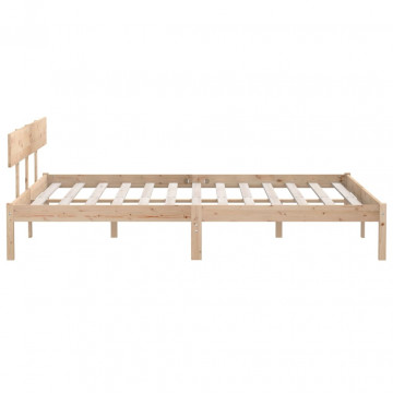 Cadru de pat UK Super King, 180x200 cm, lemn masiv pin - Img 8