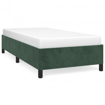 Cadru de pat, verde închis, 90x190 cm, catifea - Img 2