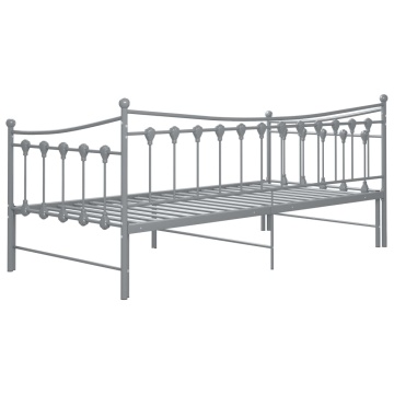Cadru pat canapea extensibilă, gri, 90x200 cm, metal - Img 6