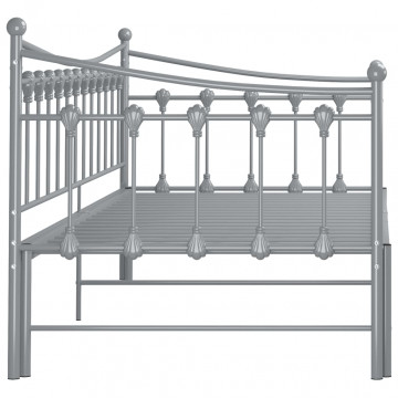 Cadru pat canapea extensibilă, gri, 90x200 cm, metal - Img 6