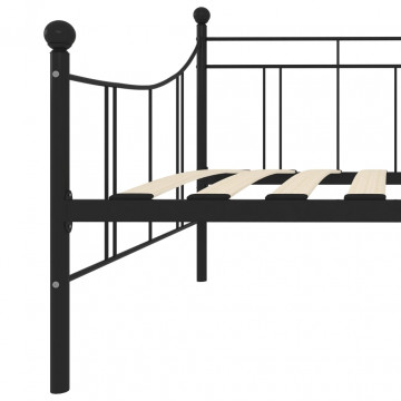 Cadru pat de zi, negru, 90 x 200 cm, metal - Img 5