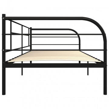 Cadru pat de zi, negru, 90 x 200 cm, metal - Img 8