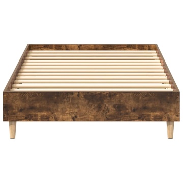 Cadru pat fără saltea Stejar afumat 75x190 cm Lemn prelucrat - Img 8