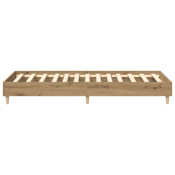 Cadru pat fără saltea Stejar Artisan 75x190 cm Lemn prelucrat - Img 5