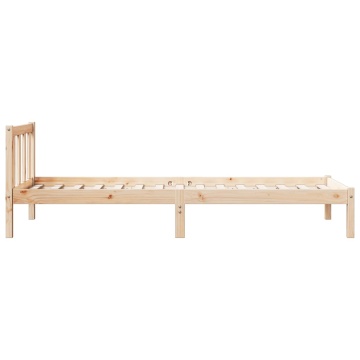 Cadru pat foarte lung fără saltea, 100x210 cm, lemn masiv pin - Img 8
