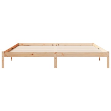 Cadru pat foarte lung fără saltea, 180x210 cm, lemn masiv pin - Img 4
