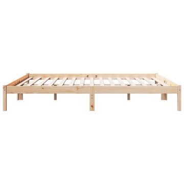 Cadru pat foarte lung fără saltea, 180x220 cm, lemn masiv pin - Img 8