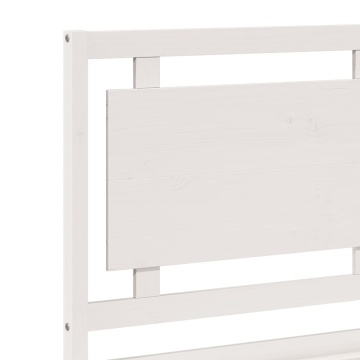 Cadru pat foarte lung fără saltea, alb, 140x220 cm lemn masiv - Img 6