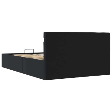 Cadru pat hidraulic ladă cu LED negru 120x200cm piele ecologică - Img 7