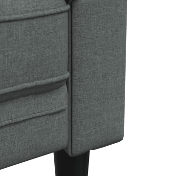Canapea Chesterfield cu 2 locuri, gri închis, material textil - Img 6