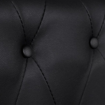 Canapea Chesterfield cu 3 locuri, piele artificială, negru - Img 4