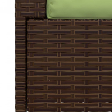 Canapea cu 2 locuri, cu perne, maro, poliratan - Img 7