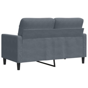 Canapea cu 2 locuri, gri închis, 120 cm, catifea - Img 5