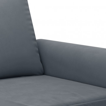 Canapea cu 2 locuri, gri închis, 120 cm, catifea - Img 5