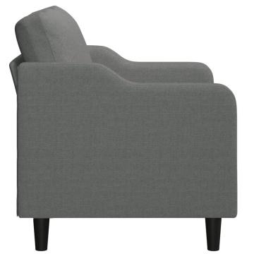 Canapea cu 2 locuri, gri închis, 120 cm, material textil - Img 4