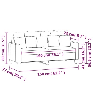 Canapea cu 2 locuri, gri închis, 140 cm, material textil - Img 7