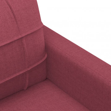 Canapea cu 2 locuri, roșu vin, 140 cm, material textil - Img 5