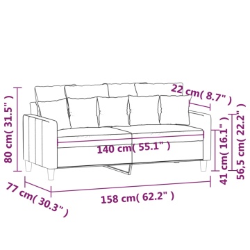 Canapea cu 2 locuri, verde închis, 140 cm, catifea - Img 7