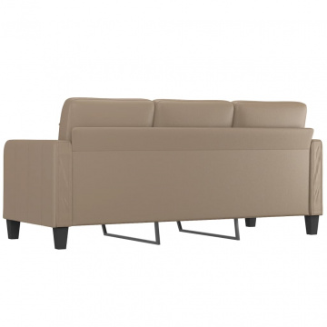 Canapea cu 3 locuri, cappuccino, 180 cm, piele ecologică - Img 8