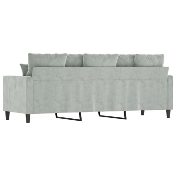 Canapea cu 3 locuri, gri deschis, material 180CM catifea - Img 8