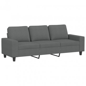 Canapea cu 3 locuri, gri închis, 180 cm, material textil - Img 2