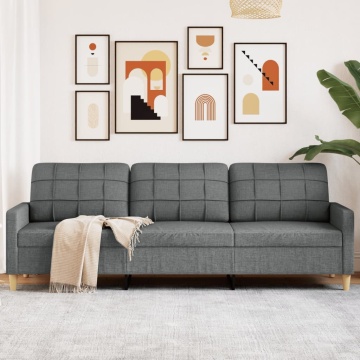 Canapea cu 3 locuri, gri închis, 210 cm, material textil - Img 1