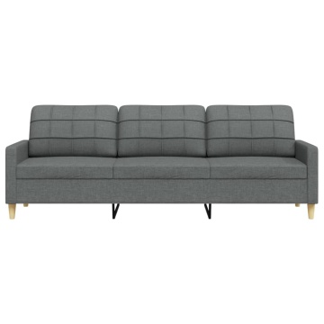 Canapea cu 3 locuri, gri închis, 210 cm, material textil - Img 4