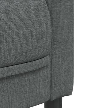 Canapea cu 3 locuri, gri închis, material textil - Img 6