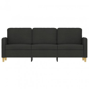 Canapea cu 3 locuri, negru, 180 cm, material textil - Img 3