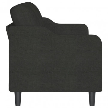 Canapea cu 3 locuri, negru, 180 cm, material textil - Img 4