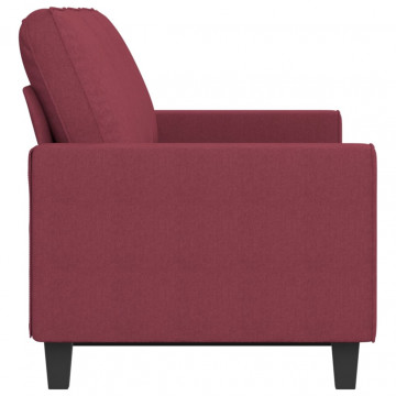 Canapea cu 3 locuri, roșu vin, 180 cm, material textil - Img 4