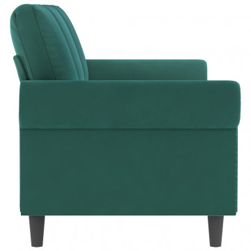 Canapea cu 3 locuri, verde închis, 180 cm, catifea - Img 4