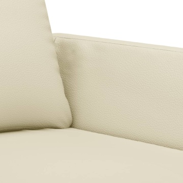 Canapea de o persoană, crem, 60 cm, piele ecologică - Img 5