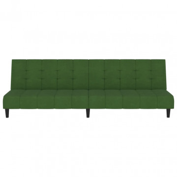 Canapea extensibilă cu 2 locuri, verde închis, catifea - Img 8