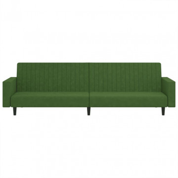 Canapea extensibilă cu 2 locuri, verde închis, catifea - Img 8