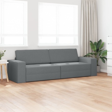 Canapea Pat 2-in-1 Gri Închis 245x150x60.5 cm Material - Img 3