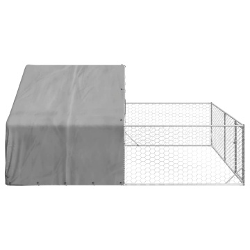 Canisa de exterior cu alergare 5x3x1,9 m otel galvanizat - Img 4
