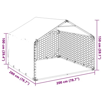 Canisa de exterior cu capac 2x2x1,5 m otel galvanizat - Img 6