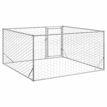 Canisa de exterior pentru caini cu usa 2x2x1 m otel galvanizat - Img 8